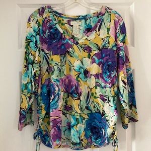 Caribbean Joe Flower Blouse